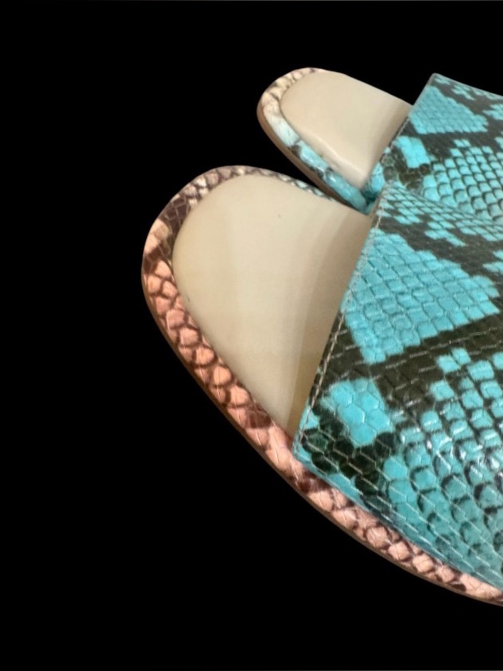 Wrn1X MICHAEL KORS Hayworth faux snake slides women’s sandals size 8.5 - Picture 8 of 13